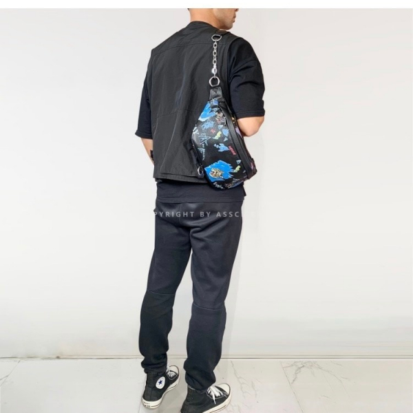 BAG ASSCL PAINTED GRAFFITI BLACK SS2022