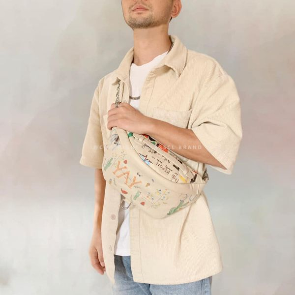 ASSCL PERSONALITY HAND-PAINTED GRAFFITI CHEST BAG SS2022