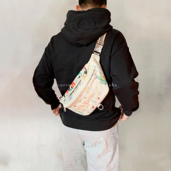 ASSCL PERSONALITY HAND-PAINTED GRAFFITI CHEST BAG SS2022