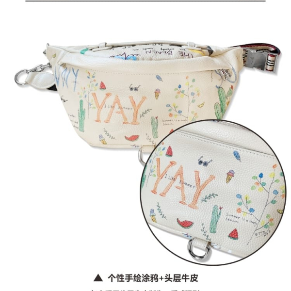 ASSCL PERSONALITY HAND-PAINTED GRAFFITI CHEST BAG SS2022