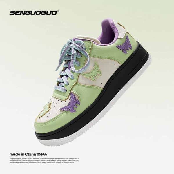 SNEAKERS SENGUOGUO SUPER BUTTERFLY GREEN AND PURPLECOLOR SS2022