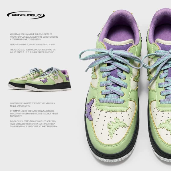 SNEAKERS SENGUOGUO SUPER BUTTERFLY GREEN AND PURPLECOLOR SS2022