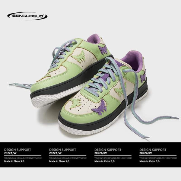 SNEAKERS SENGUOGUO SUPER BUTTERFLY GREEN AND PURPLECOLOR SS2022